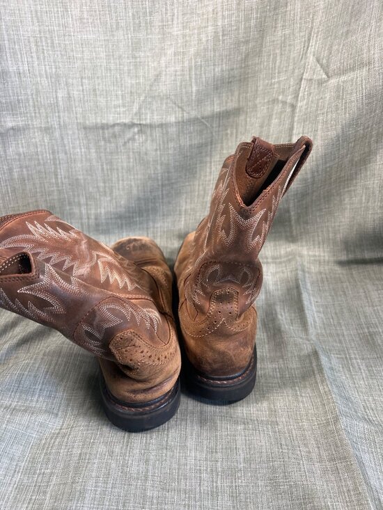 Ariat Brown Leather Cowboy Work Boots US 8.5D Mens Western Slip Resist Oil Resis main image 5